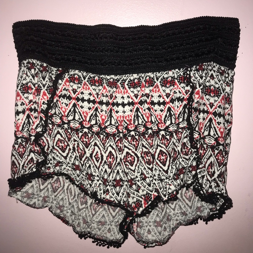 Patterned Rayon Shorts